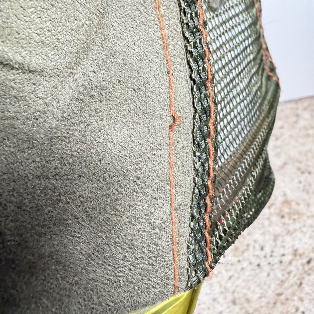 Vintage Von Dutch Sage Green Suede UV400 Clear Visor Trucker Hat Y2K Rare - Picture 15 of 16